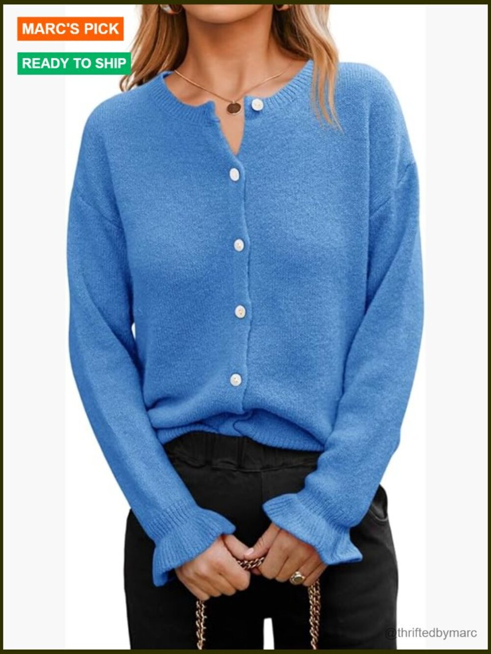 Women's Chunky Knit Button Down Cardigan Sweater Open Front Long Sleeve Trendy